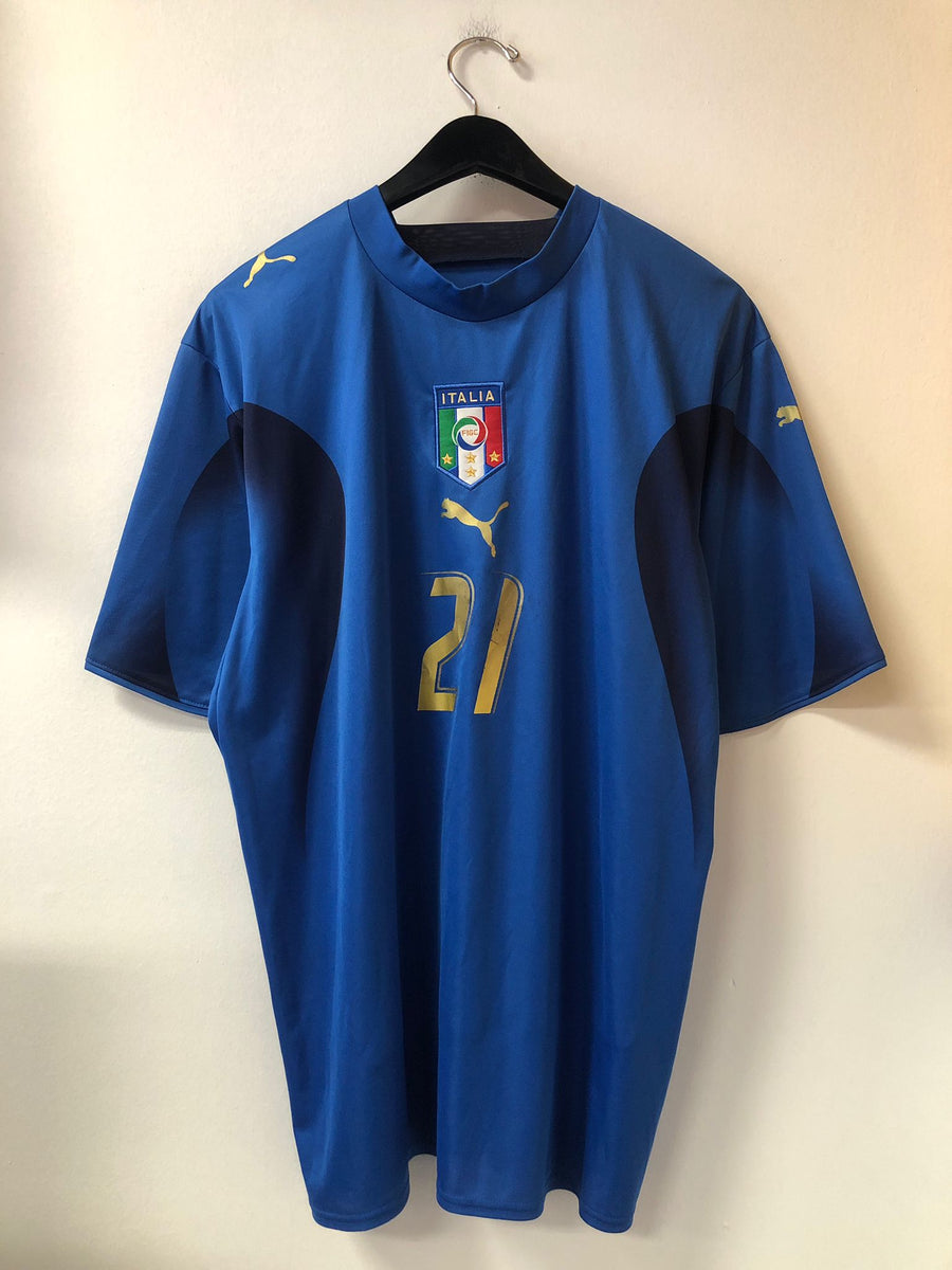 finekeys Retro Italy Home Soccer Jersey World Cup 2006 Men Adult Pirlo #21 XXL / Pirlo #21