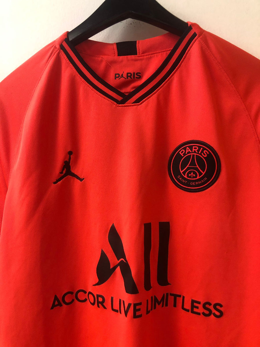 19/20 PSG JORDAN Away Red&Orange Soccer Jerseys Shirt - Cheap