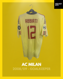AC Milan 2008/09 - Goalkeeper - Abbiati #12 *MATCH WORN*