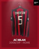 AC Milan 2008/09 - Home - Long Sleeve - Emerson #5 *MATCH ISSUE*