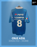 Cruz Azul 2000/02 - Home - T. Campos #8 *MATCH ISSUE*