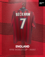 England 1998 World Cup - Away - Beckham #7