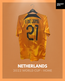 Netherlands 2022 World Cup - Home - F. De Jong #21