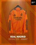 Real Madrid 2024/25 - Away - Long Sleeve *PLAYER ISSUE*
