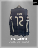 Real Madrid 2025/26 - Away - Long Sleeve - Trent #12 *PLAYER ISSUE*