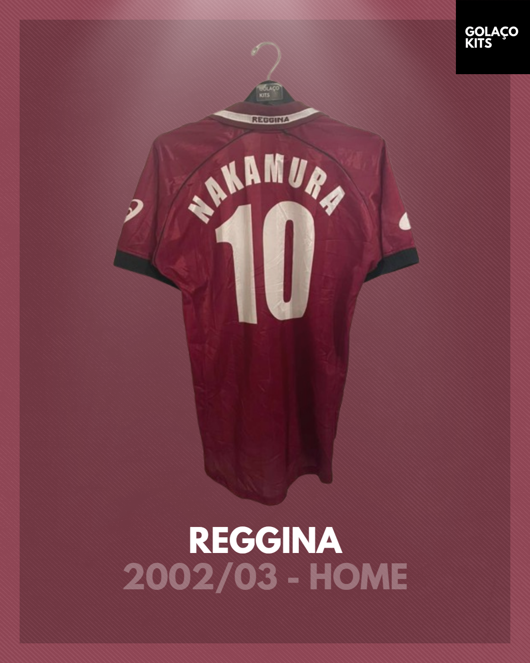 レッジーナ NAKAMURA 10 XL サッカーシャツ Reggina 2002/03 - Home - Nakamura #10 – golaçokits