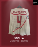 Sevilla 2010/11 - Home - Long Sleeve - M. Caceres #4 *MATCH ISSUE*