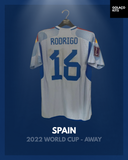 Spain 2022 World Cup - Away - Rodrigo #16 *PLAYER ISSUE*