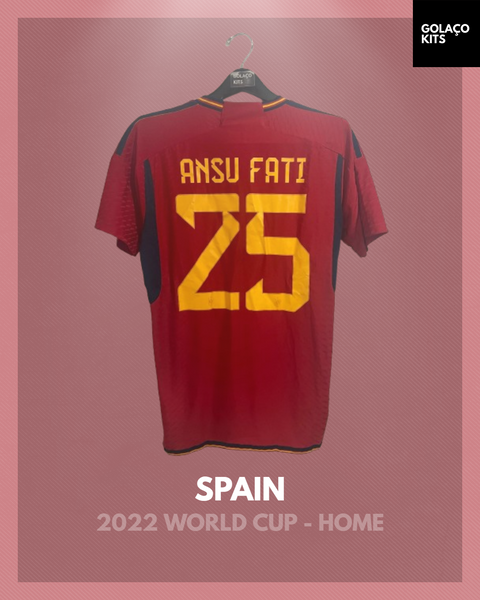 Spain 2022 World Cup - Home - Ansu Fati #25 *PLAYER ISSUE*