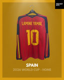 Spain 2026 World Cup - Home - Long Sleeve - Lamine Yamal #10
