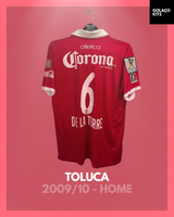 Toluca 2009/10 CONCACAF Champions League - Home - De La Torre #6 *MATCH WORN*