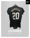 USA Womens 2011/12 - Away - Wambach #20 *BNWT*