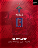 USA Womens 2019 World Cup - Away - Morgan #13 *BNWT*
