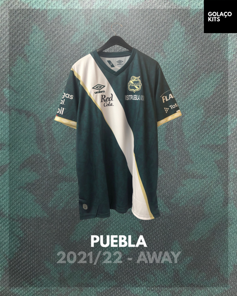 Umbro 2021-22 Puebla Away Jersey - White-Green, 2XL